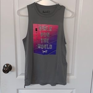 Under Armour grey girls muscle tank
